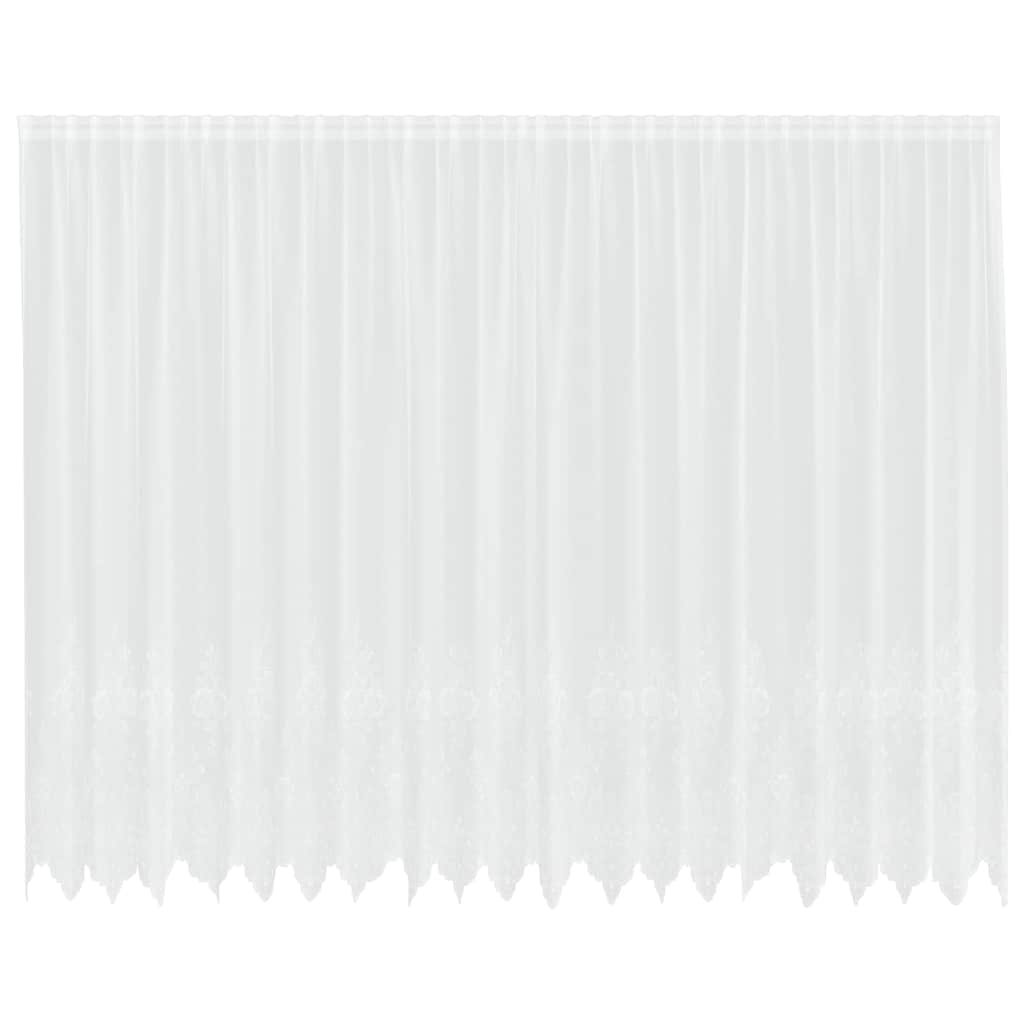 Lace Curtain with Curtains White 500x200cm Polyester